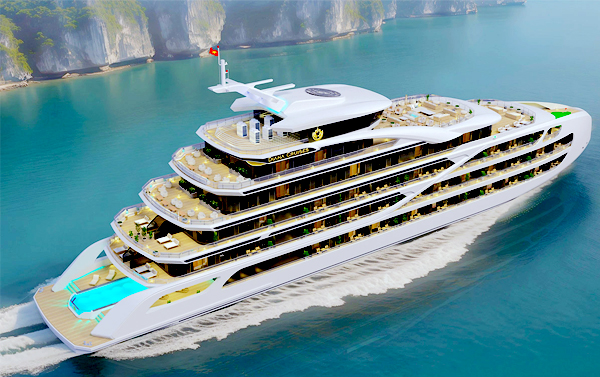 六星海上Villa下龍灣黛安娜號遊輪、陸龍灣三祝寺５日(BR)

